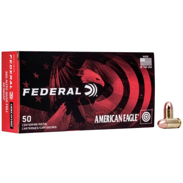 Federal Cartridge Co. American Eagle Handgun Ammunition .380 ACP 95 gr FMJ 980 fps 50/ct