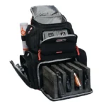 G-Outdoors Handgunner Backpack, open black backpack with divided handgun cradle and pockets