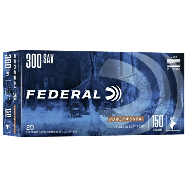 Federal Cartridge Co. Federal Power-Shok Rifle Ammunition .300 Savage 150 gr SP 2630 fps - 20/ct