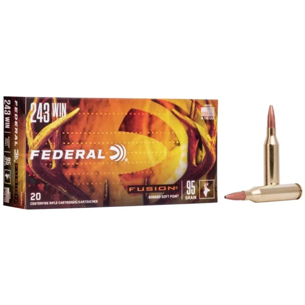 Federal Cartridge Co. Federal Fusion Rifle Ammunition .243 Win 95 gr BTSP 2980 fps - 20/ct