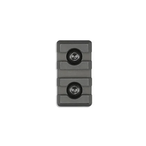Midwest 3 Slot M-LOK Rail Section, black three-slot rail with two screws, top view