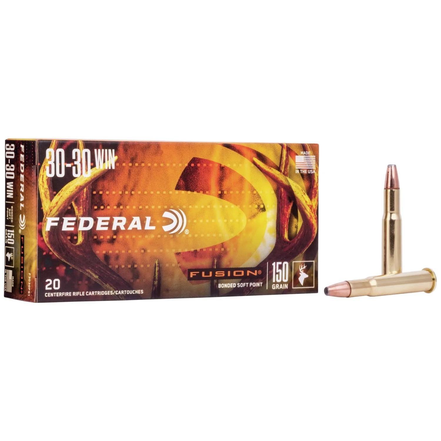 primary-48068 Federal Cartridge Co. Federal Fusion Rifle Ammunition .30-30 Win 150 gr BTSP 2390 fps - 20/ct