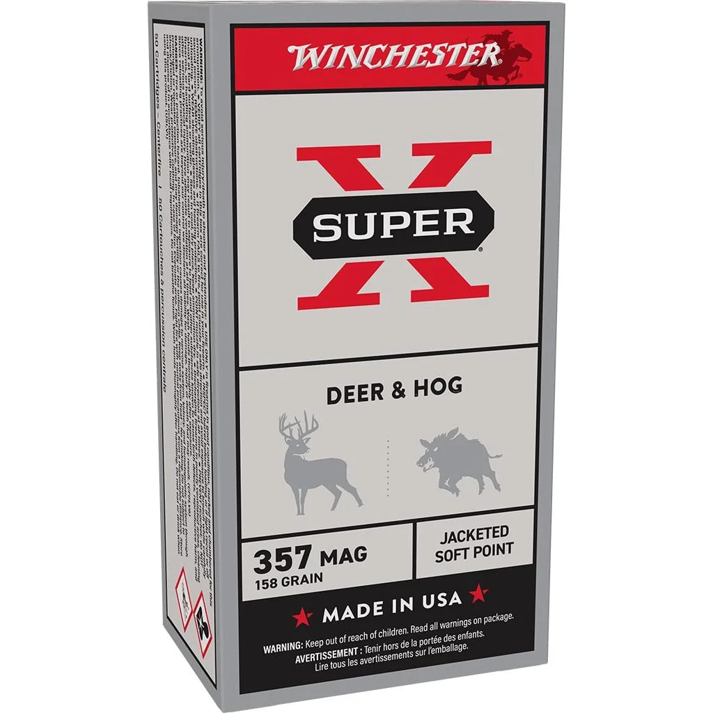 primary-48073 Winchester Ammunition Winchester Super-X Handgun Ammunition .357 Mag 158 gr. JSP 1235 fps 50/ct