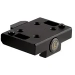 Leupold DeltaPoint Pro Cross Slot Mount Adapter in black, angled top view with mounting holes