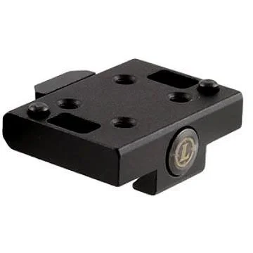 Leupold DeltaPoint Pro Cross Slot Mount Adapter in black, angled top view with mounting holes