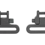 ALLEN Cast Swivels black pair with wide rectangular loops, front view