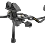 AOB Caldwell Stinger Shooting Rest, black angled view with front cradle and rear support