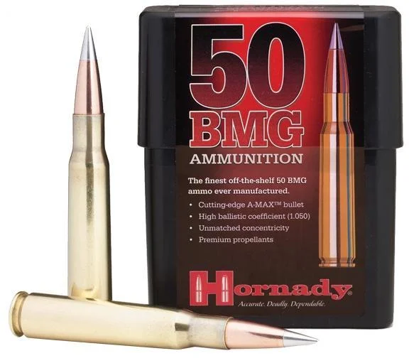 Hornady Mfg Hornady Match Rifle Ammunition .50 BMG 750 gr A-MAX 2815 fps 10/ct