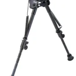 AOB Caldwell Pic Rail XLA Fixed Bipod, black front view with extended folding legs