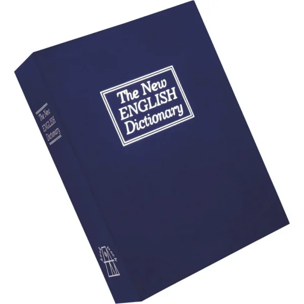 Bulldog Cases Deluxe Diversion Book Safe, blue closed book styled as an English dictionary