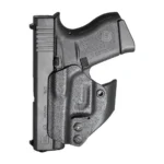 Mission First Tactical MFT Minimalist Appendix IWB Holster, black front view holding pistol