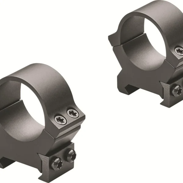 Leupold 2-Piece Precision-Fit PRW2 Weaver-Style Permanent Rings, matte black angled view