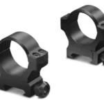 Leupold 2-Piece BackCountry Cross-Slot Weaver-Style Rings, pair in matte black, angled view
