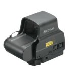 EOTech EXPS2 Holographic Weapon Sight, matte black front-right view with hood and controls