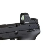 Viridian RFX11, black micro green dot sight mounted on a handgun, left-side view