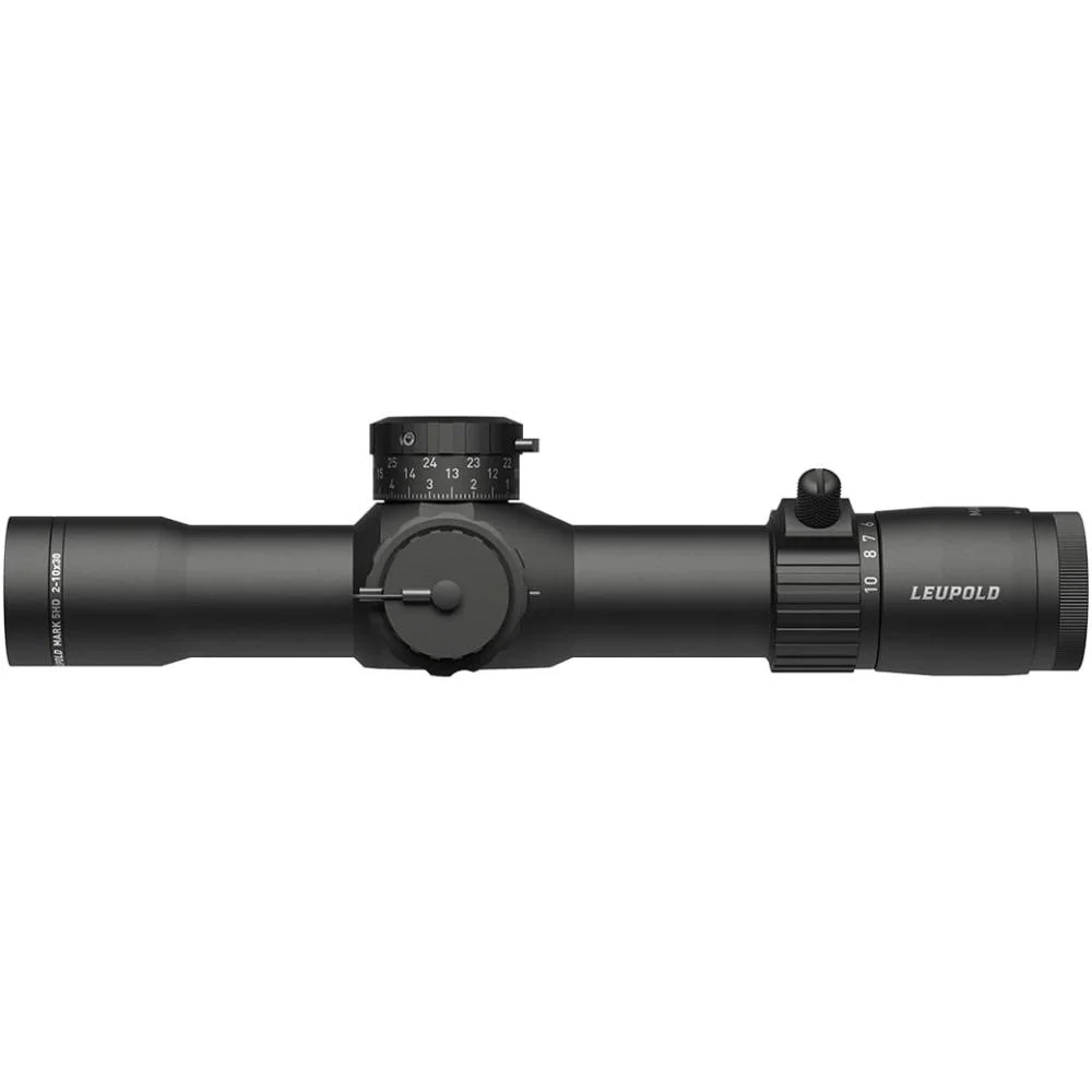 primary-48175 Leupold Mark 5HD black rifle scope, right-side view with adjustment turrets