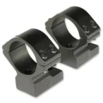 Talley Lightweight Alloy Scope Mounts, two black medium-height rings in angled view