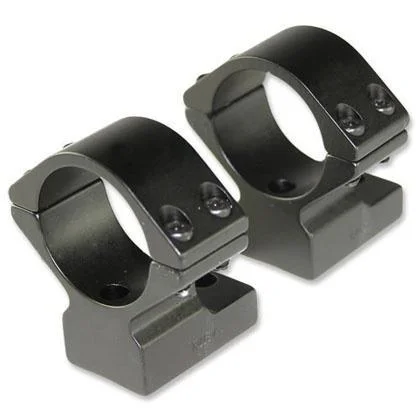 Talley Lightweight Alloy Scope Mounts, two black medium-height rings in angled view