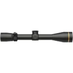 Leupold VX-3HD Rifle Scope, matte black side view with adjustment turrets and gold ring