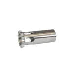 Yankee Hill Machine Co YHM NIELSEN PISTON, silver cylindrical piston with slots, side view