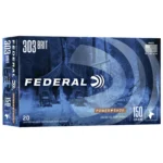 Federal Power-Shok 303 British, blue ammunition box shown from the front