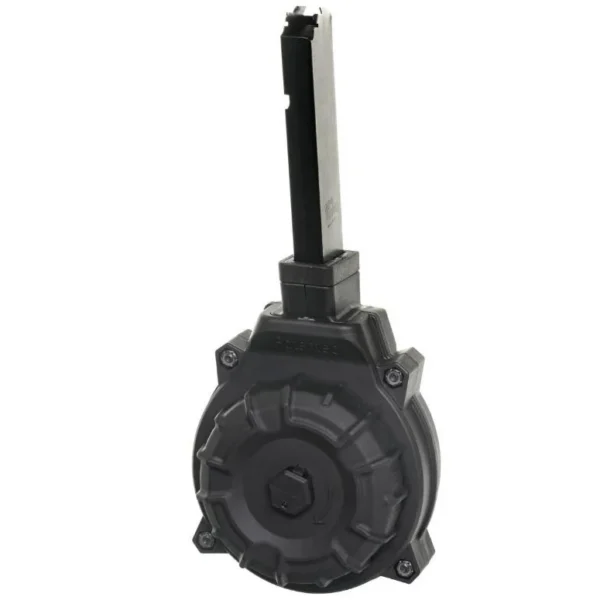 Promag Hi-Point 4595TS Magazine, front view of black polymer drum with long feed tower