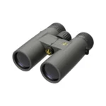 Leupold BX-1 McKenzie HD binoculars in shadow gray, angled front view with twin objective lenses