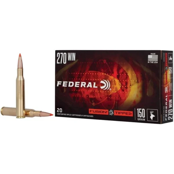 Federal Cartridge Co. Federal Fusion Tipped Rifle Ammunition 270 Win 150gr PT 2850 fps 20/ct