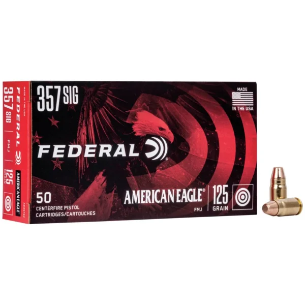 Federal Cartridge Co. Federal American Eagle Handgun Ammunition .357 SIG 125 gr FMJ 1350 fps 50/ct