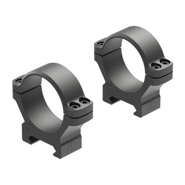 Leupold 2-Piece BackCountry Cross-Slot Scope Rings 34mm Medium Matte, angled view of two black rings
