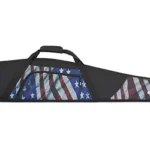 Allen Centennial Scoped Rifle Case black, side view with flag pattern panels and carry handles