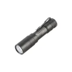 Streamlight MegaStream USB Flashlight, black angled view with pocket clip and white lens