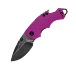 Kershaw Shuffle Knife, open folding knife with purple handle and blackwashed blade