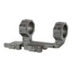 MIDWEST MK2 QD Scope Mount High, gray angled side view with two rings and quick-release levers