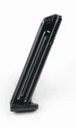 ProMag Browning Buckmark blued pistol magazine, angled side view with grooved body