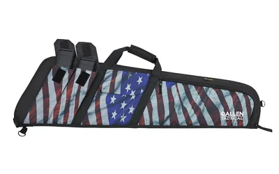 Allen Wedge Tactical Rifle Case, side view with handles, pockets and distressed flag design