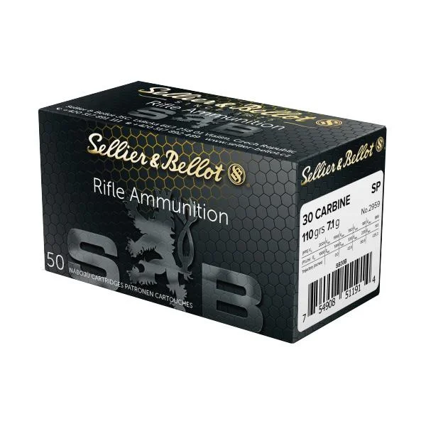 Mag-Tech/Sellier- Bellot Sellier & Bellot Rifle Ammunition .30 Carbine 110 gr FMJ 1990 fps 50/ct
