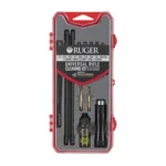 ALLEN RUGER CLEANING KIT UNIV RIFLE packaged cleaning tools in red and clear plastic case, front view