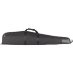 Bulldog Deluxe Scoped Rifle Case, long black soft case in side view with carry handles