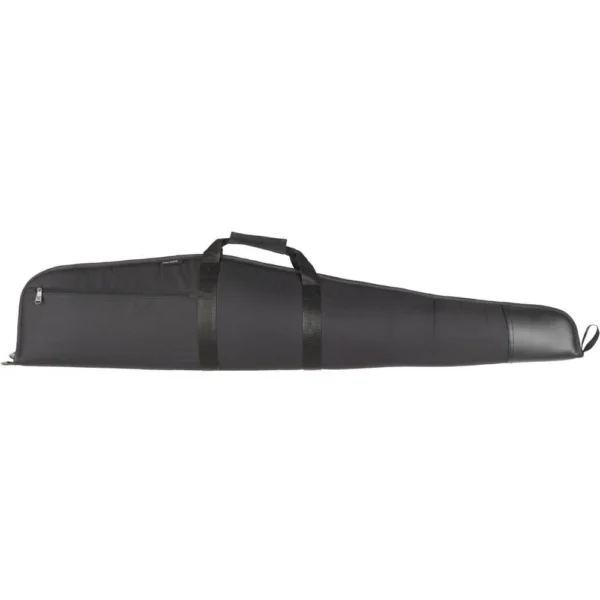 Bulldog Deluxe Scoped Rifle Case, long black soft case in side view with carry handles