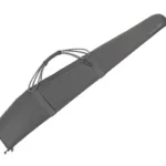 Allen Rollins Shotgun Case, gray side view with carry handles and zippered closure