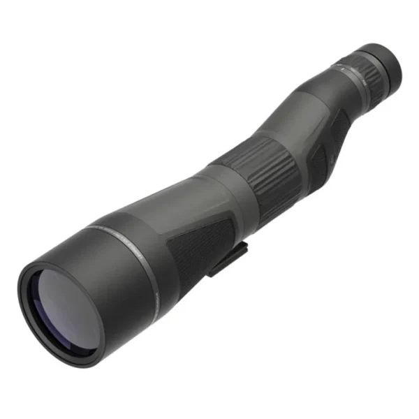 Leupold SX-4 Pro Guide HD Gen 2 spotting scope in dark gray, angled front view with straight eyepiece