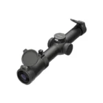 Leupold PTRL 6HD G2, angled view of black scope with capped lens and adjustment turrets
