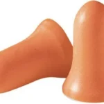 H/L Super Leight Plug, two orange foam earplugs in upright and angled views