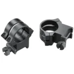 Weaver Quad Lock Detachable Scope Rings, two matte black extension rings, angled view