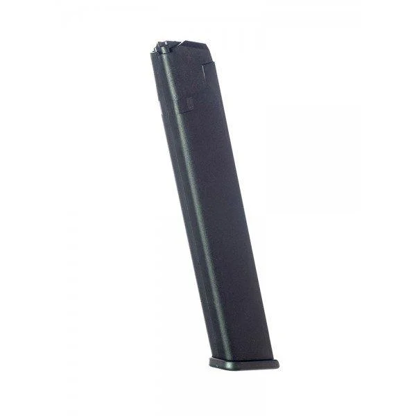 ProMag Glock 22 23 & 27 Magazine, black extended magazine in angled side view