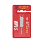 Shooters Choice 9mm Mop, white cleaning mop in red retail packaging, front view