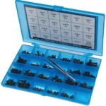 Pachmayr Master Gunsmith 277-Piece Screw Kit, open blue compartment case with screws and tweezers