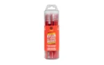 SHOOTERS CHOICE NYLON BRUSHES 20PK, red brushes in a clear cylindrical package