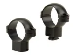 Leupold 2-Piece STD Windage Adjustable Steel Rings, two matte black rings in angled view